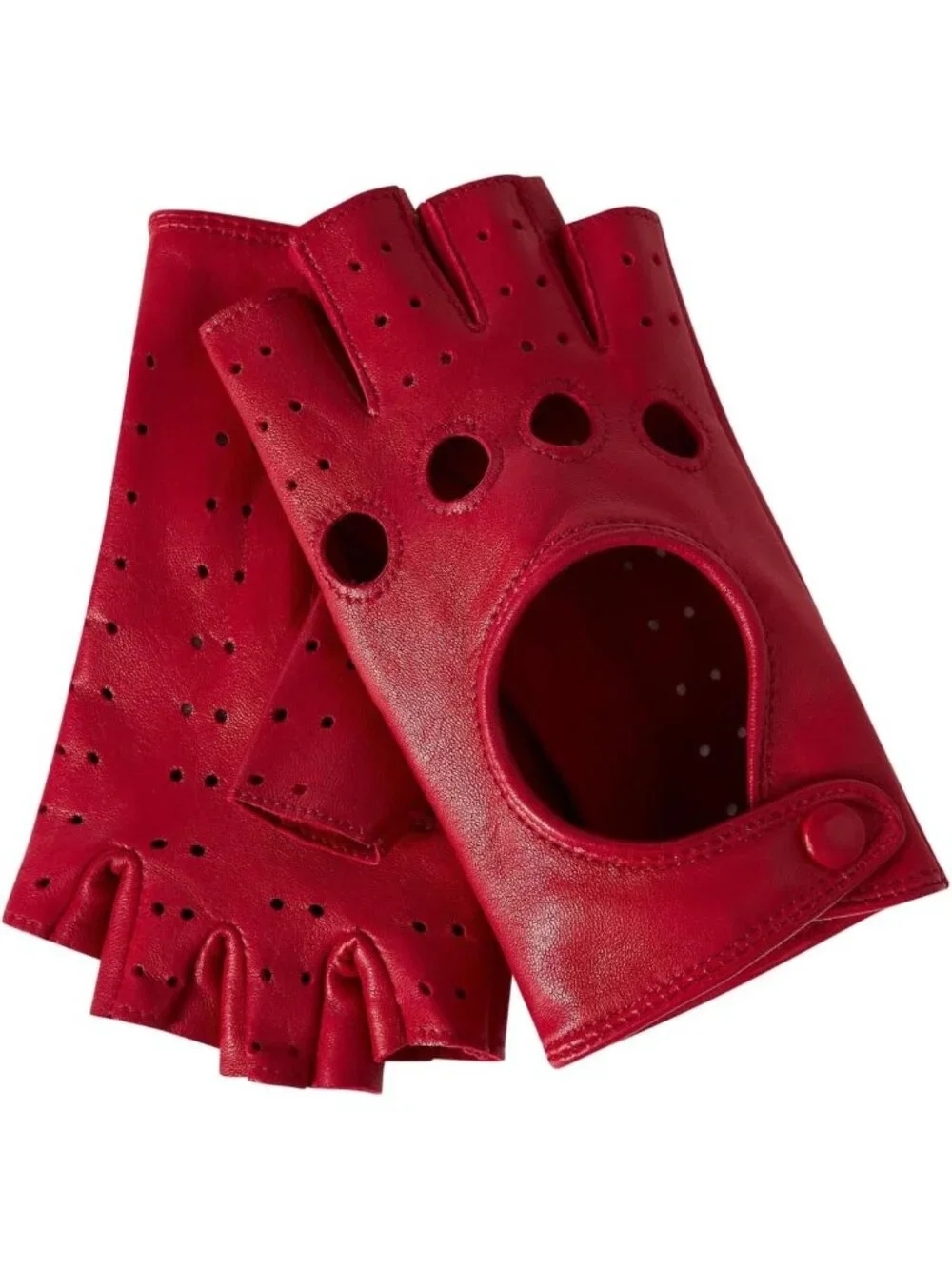 Stylish Women's Lambskin Leather Fingerless Driving Gloves - Unlined Comfort